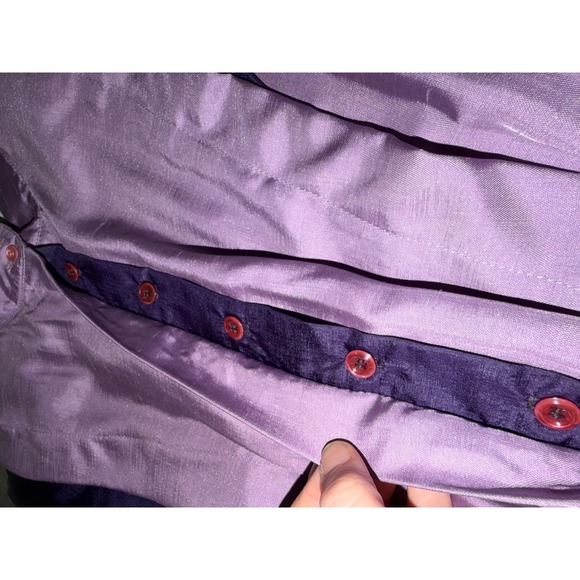 Vintage Joan Sparks for Daniel Barrett Purple Midi Dress 80s ILGWU Made USA G2 - Picture 8 of 13